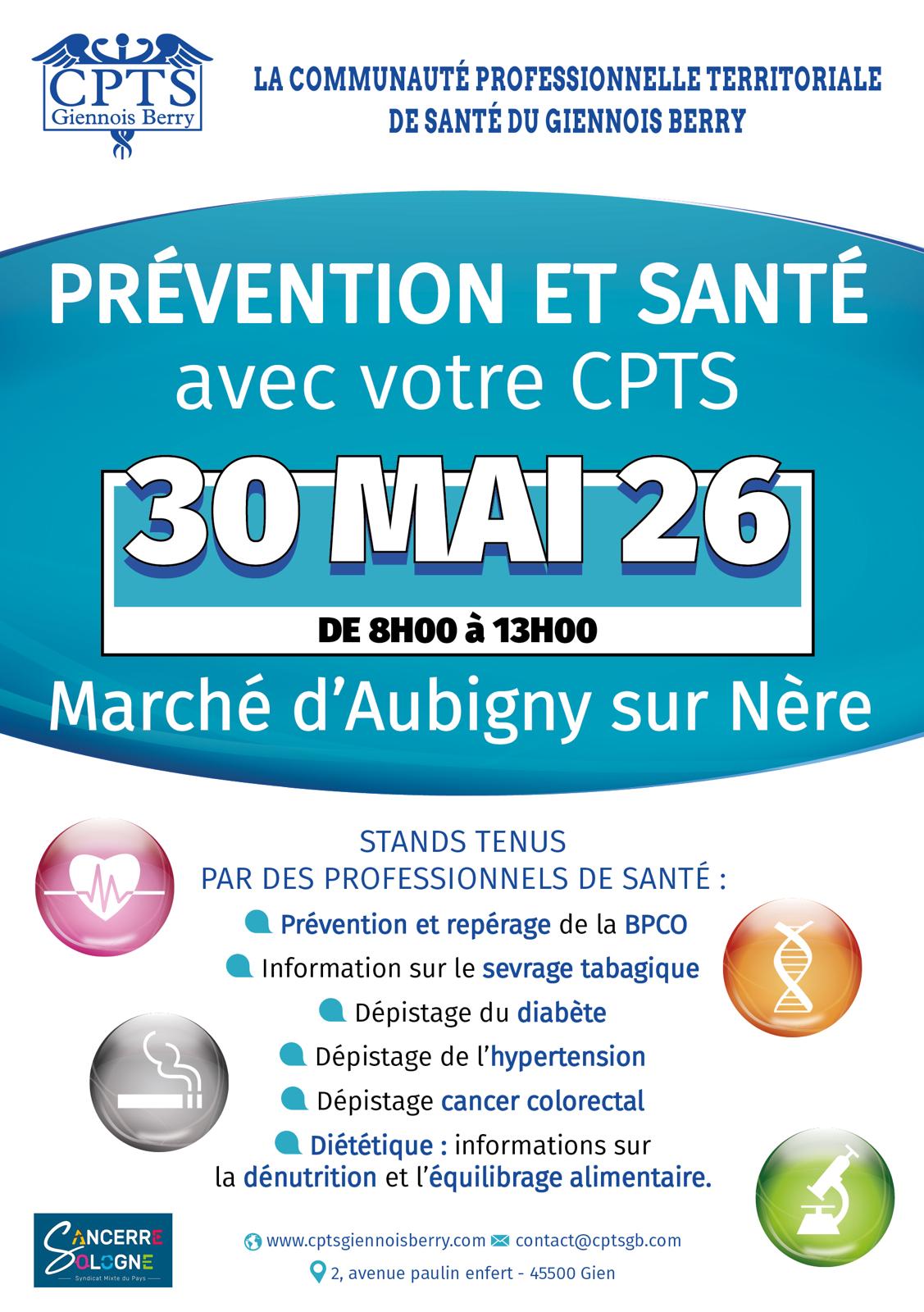 Prévention santé à Aubigny sur Nère 30 Mai 2026